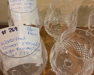 #269	Waterford "Colleen" retired large Brandy Glass 5 1/8" / 12 oz Single Glass	 $46.00 