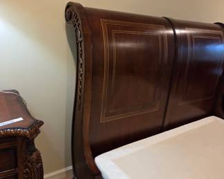 #155	Wood Queen Sleigh Bed w/Box springs Only - Upstairs - You Move Down	 $225.00 