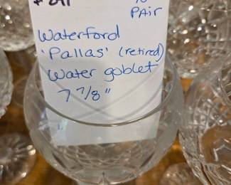 #241	Waterford "Pallas' Retired Water Goblet 7 7/8" Pair	 $70.00 