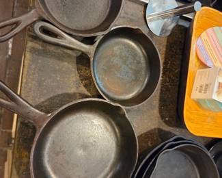 #26	Set of 3 Cast Iron  Smaller Cast Iron Skillets - 8, 6.5 and 6	 $20.00 