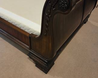 #155	Wood Queen Sleigh Bed w/Box springs Only - Upstairs - You Move Down	 $225.00 