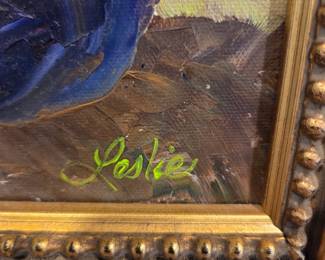 #22	Oil of Eggplants in Heavy Ornate Frame - signed - 19x17	 $75.00 