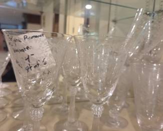 #221	Fostoria Romance Etched Wine/Water Set of 6 Glasses	 $24.00 