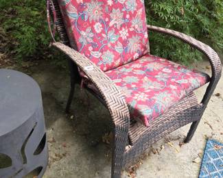 #191	Brown Plastic Wicker Side Chair w/cushion	 $25.00 