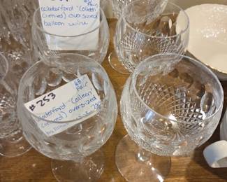 #253	Waterford "Colleen" Retired oversized Balloon Wine Glasses Pair - 7 5/8"	 $68.00 