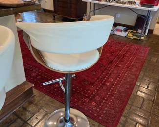 #16	Armen Living Swivel Adjustable Height Chrome Tall Bar Stools w/Foot Rest and Wood Bottom and Sides  - set of 2	 $50.00  #17	Armen Living Swivel Adjustable Height Chrome Tall Bar Stools w/Foot Rest and Wood Bottom and Sides  - set of 2	 $50.00 #18	Armen Living Swivel Adjustable Height Chrome Tall Bar Stools w/Foot Rest and Wood Bottom and Sides  - set of 3	 $75.00