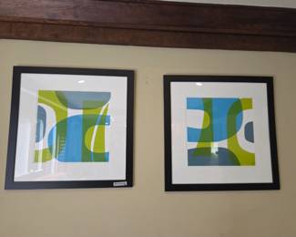 #9	Set of 2 Art Prints of Geometric designs  -by  Lou Kregel - 33.5x33.5	 $75.00 