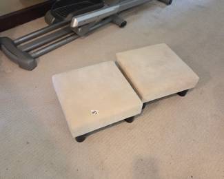 #59	Set of 2 Cream Fabric Top Stool on 4 legs - 16square x 7.5T	 $30.00 