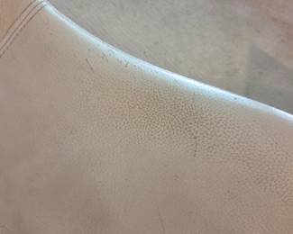#57	Koinor Cream Leather Chair w/chrome Base (as is condition on Leather) 	 $125.00 