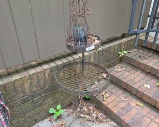#198	Iron 2 tier Round Outdoor Table - 36" Tall	 $45.00 