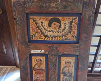 #5	Hand-Painted Scene of Monks and Angel on a small Wood Door - 26x41	 $75.00 