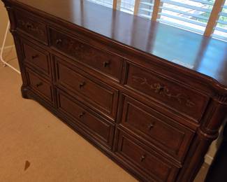 #158	Wood 9 drawer Dresser (front top drawer missing all but front panel) - You Move Upstairs - 72x20x38	 $75.00 