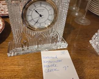 #226	Waterford Westminster Mantle Clock - 7"	 $38.00 