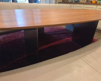 #1	Koinor Sofa with Chrome legs and Leather curved sofa  Table - 87x44x29 	 $1,500.00 