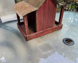 #207	Wood & Metal Bird House Hanging - 17wx11T	 $20.00 