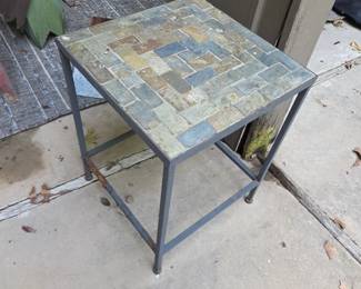 #215	Metal Tile Top Metal Base Table - 14x14x18	 $20.00 