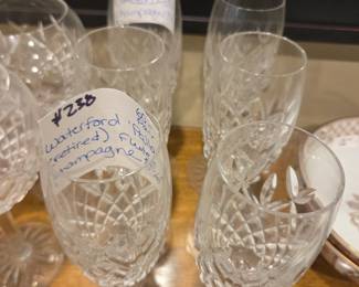 #238	Waterford "Pallas Retired Fluted Champagne 8 5/8" Pair	 $60.00 