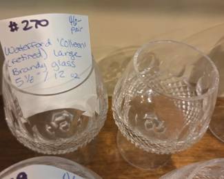 #270	Waterford "Colleen" retired large Brandy Glass 5 1/8" / 12 oz Single Glass	 $46.00 
