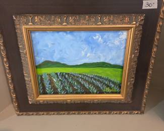 #66	Oil on Canvas of Field in Frame - 16x15	 $30.00 