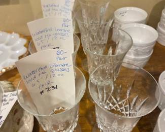 #231	Waterford Lizmore Iced Tea Glasses 6.5OZ/12oz Pair	 $60.00 