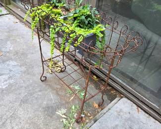 #217	Rustic Iron Flower Trough on Legs - 39x16x32	 $45.00 