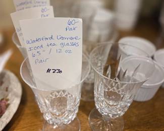 #230	Waterford Iced Tea Glasses 6.5" /12oz pair	 $60.00 