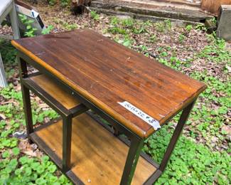 #164	Metal/Wood Side Table - 25x15x22	 $25.00 