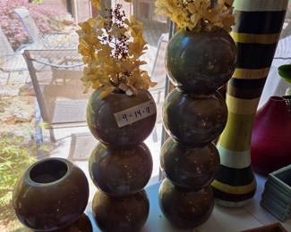 #75	Set of 3 Tall Decorative Vases - 9" 14" 18" Tall 	 $20.00 