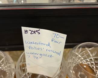 #245	Waterford "Pallas" Retired Water Goblet - 7 7/8" Pair	 $70.00 