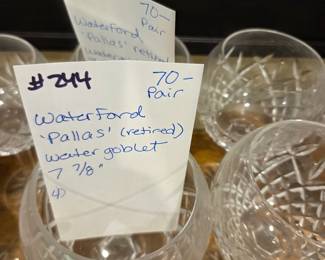#244	Waterford "Pallas" Retired Water Goblet - 7 7/8" Pair	 $70.00 