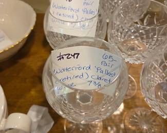 #247	Waterford "Pallas" Retire Claret Wine 7 3/8" - Pair	 $65.00 