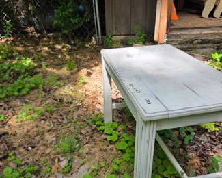 #165	White Painted Wood Side Table - 23x14x18	 $20.00 