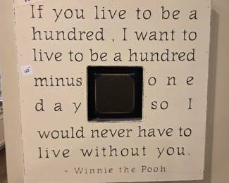 #302	Wall art sign/picture frame Winnie the Pooh 20x20	 $40.00 