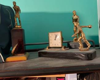 ANTIQUES  Bowling Trophies  Clock