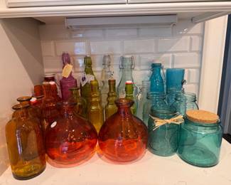 Colored bottle decor