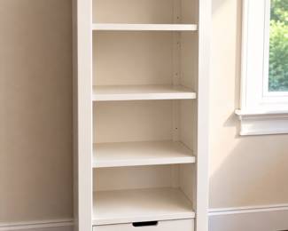 Pottery Barn, Hampton, white shelf with lower drawer