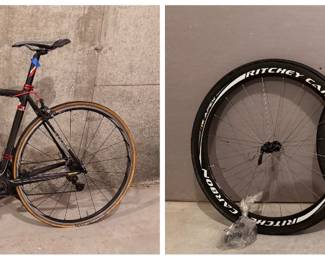 Jamis Xenith SL Carbon Fiber bike with Shimano Ultregra Di2 electronic shifting.  Carbon wheels and Bontrager wheels