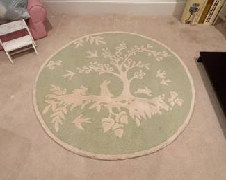 Pottery Barn Kids Woodlands, wool. round rug, 5'