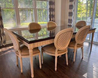 Hickory Chair, Gustav dining collection, table & 6 chairs