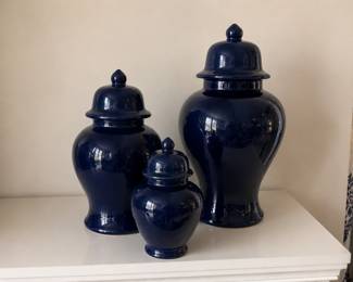 Deep blue ginger jars
