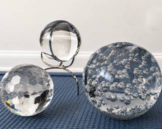 Medium and large glass orbs