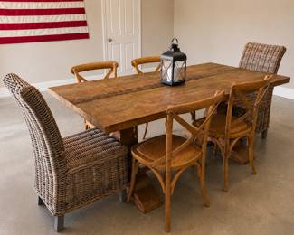 Arhaus, Kensington reclaimed table, Cadence bistro chairs & Oceana side chairs
