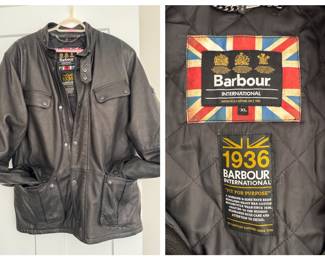 Men’s leather Barbour jacket