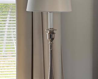 Pair of silver tone table lamp