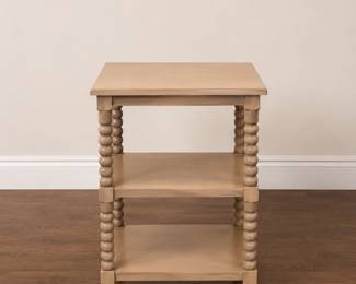 Side table with 3 shelves & turned spindles