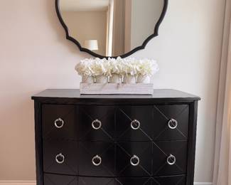 Black 3 drawer chest with ring pulls from Stein World (2 available)