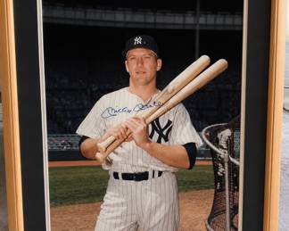 Mickey Mantle autographed framed photo
