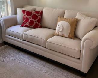 Ivory roll arm sofa by Martha Stewart collection