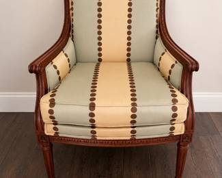 Ethan Allen striped arm chair