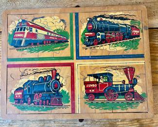 Vintage Wood Train Puzzle